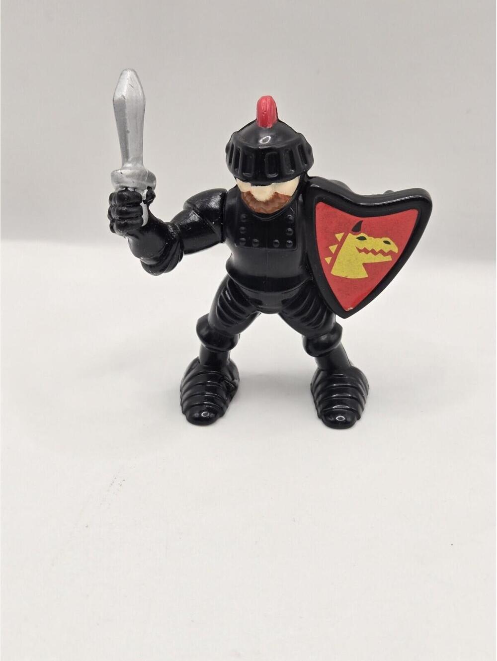 VTG 1995 Fisher-Price Great Adventures Castle Knight Figure Black Armor 2.5”
